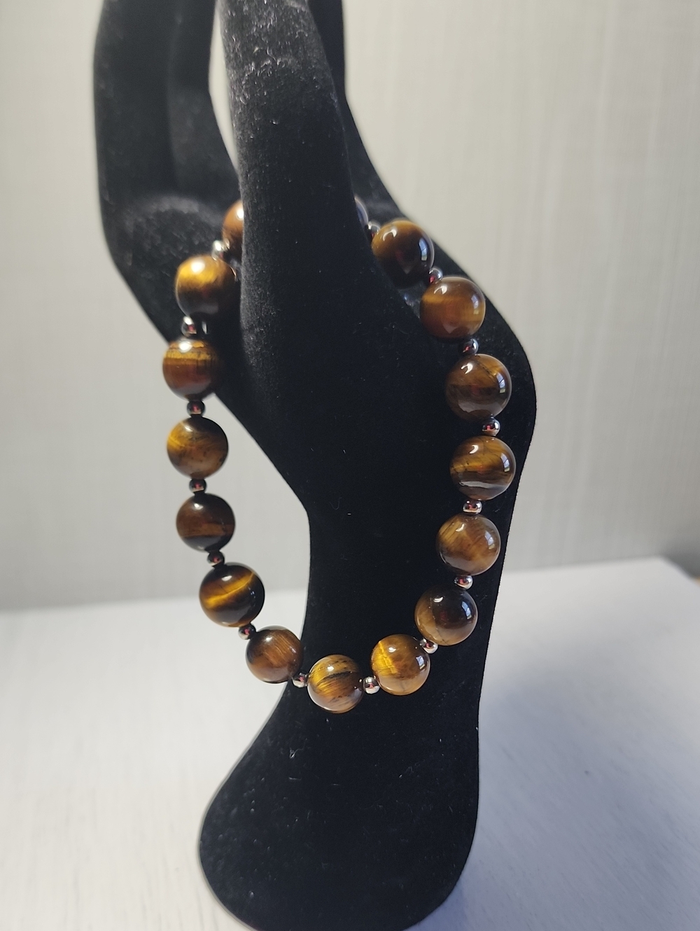 Tiger's Eye Beaded Stretch Bracelet - Brown